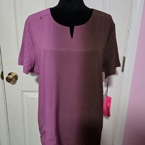 Koi Lite Ombre Sparkle Scrub Top